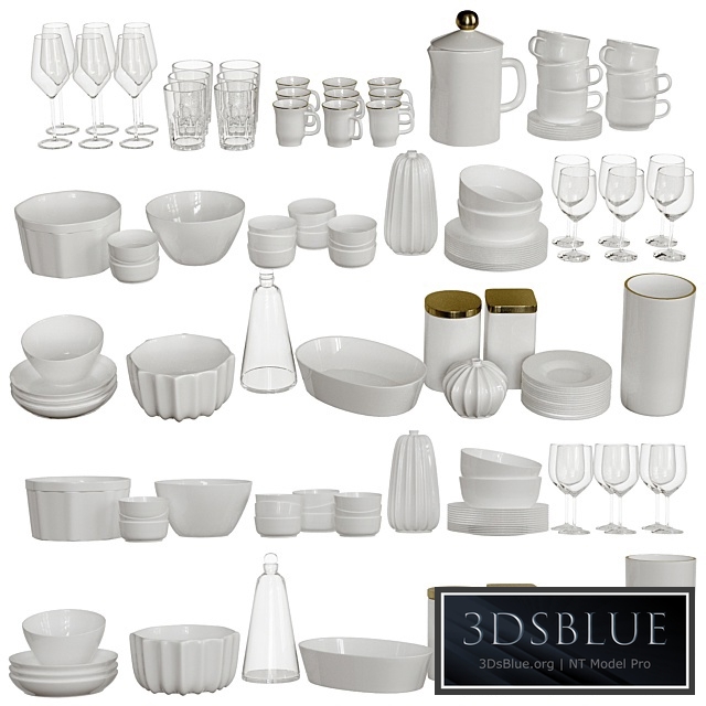 Set of dishes 3DS Max - thumbnail 3