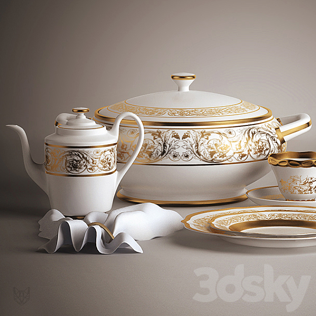 set of dishes 3DSMax File - thumbnail 1