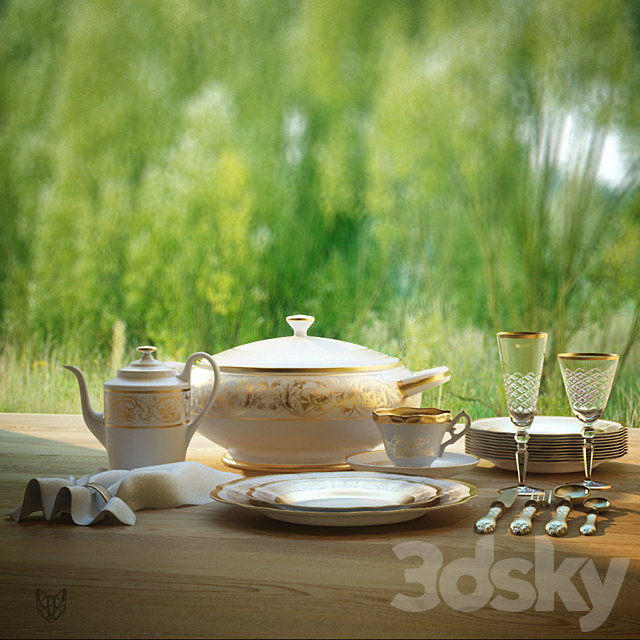 set of dishes 3DSMax File - thumbnail 2