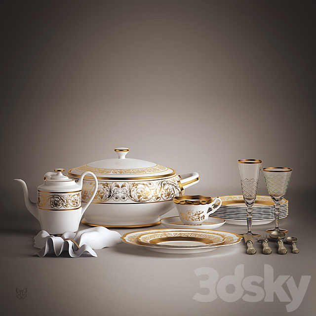 set of dishes 3DSMax File - thumbnail 4