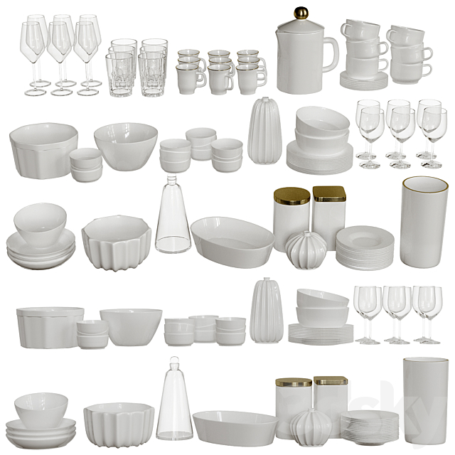 Set of dishes 3DSMax File - thumbnail 1