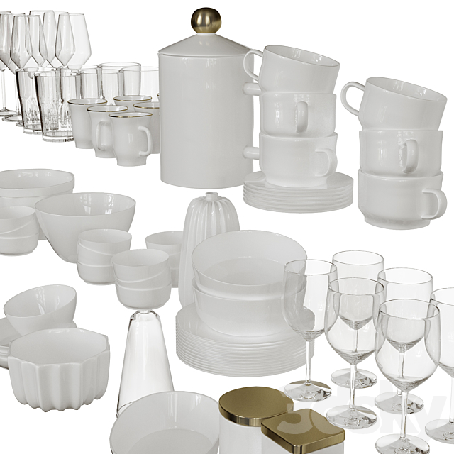 Set of dishes 3DSMax File - thumbnail 4