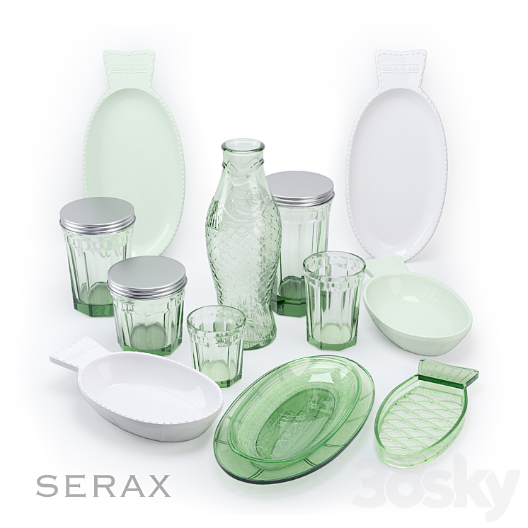 Set of dishes Fish & Fish 3DS Max - thumbnail 1