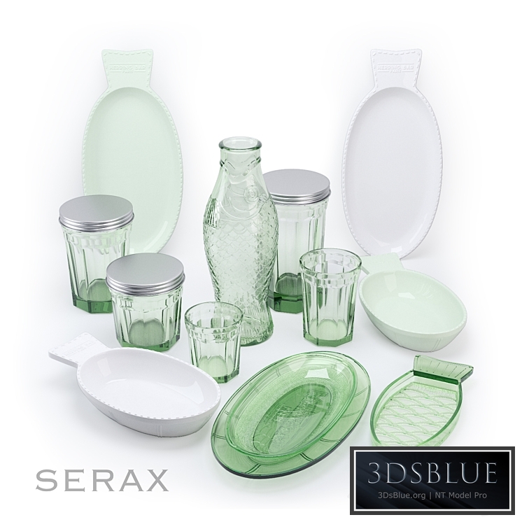 Set of dishes Fish & Fish 3DS Max - thumbnail 3