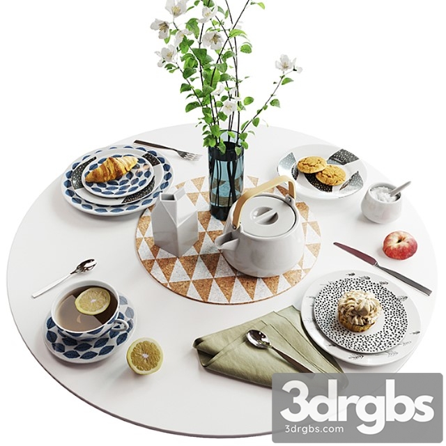 Set of Dishes in Scandinavian Style 3dsmax Download - thumbnail 1