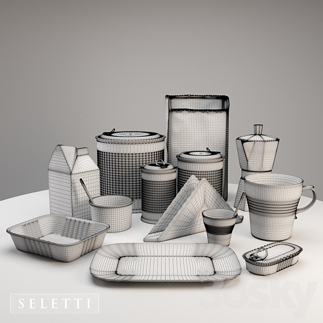 Set of dishes Seletti 3ds Max - thumbnail 2