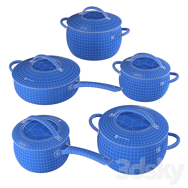 Set of dishes Yamateru Midor 3DSMax File - thumbnail 3