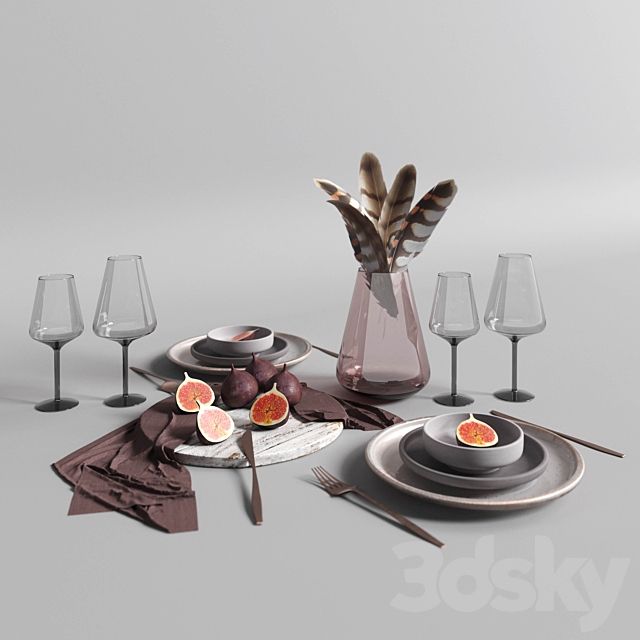 Set of serving utensils 3DSMax File - thumbnail 1