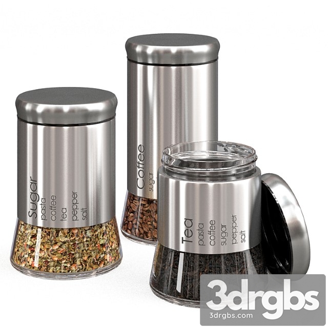 Set Of Spice Jars 3dsmax Download - thumbnail 1