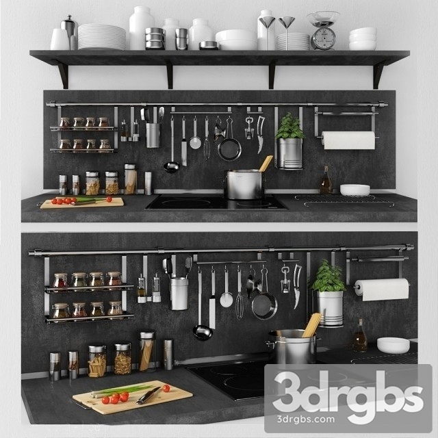 Set Wall Kitchen 3dsmax Download - thumbnail 1