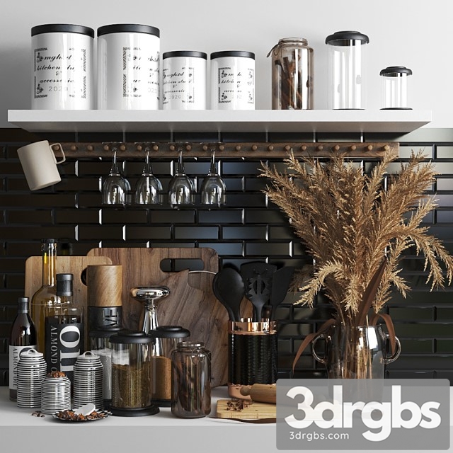 Set1218 -kitchen brown 3dsmax Download - thumbnail 1