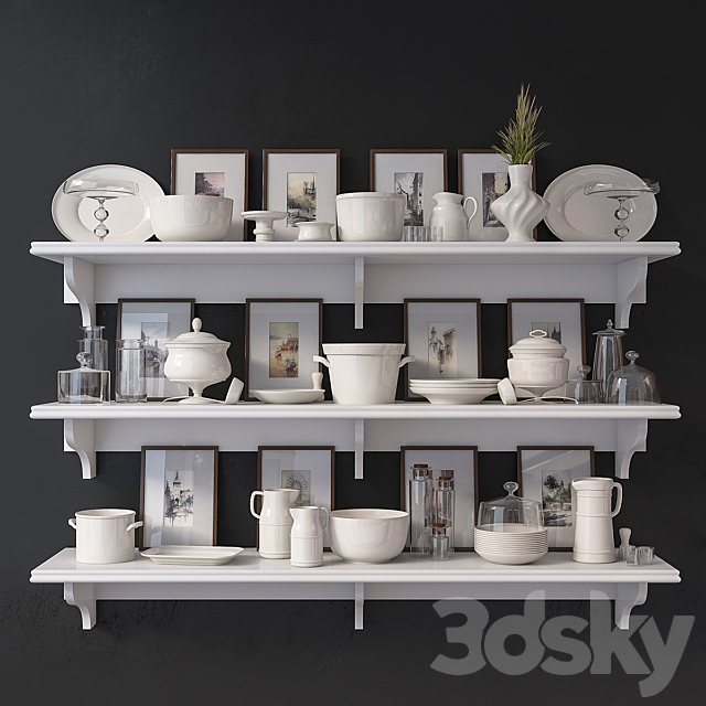 Shelves with utensils 3DSMax File - thumbnail 1