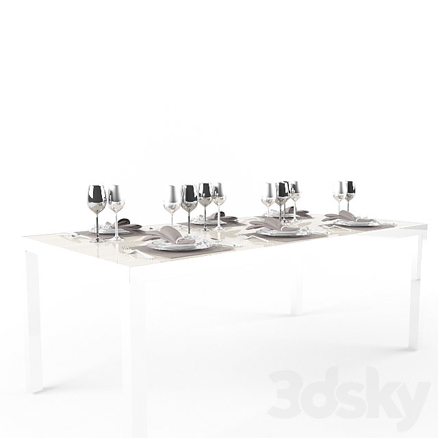 Table accessories 3DS Max Model - thumbnail 2