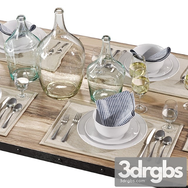 Table set 001 3dsmax Download - thumbnail 1