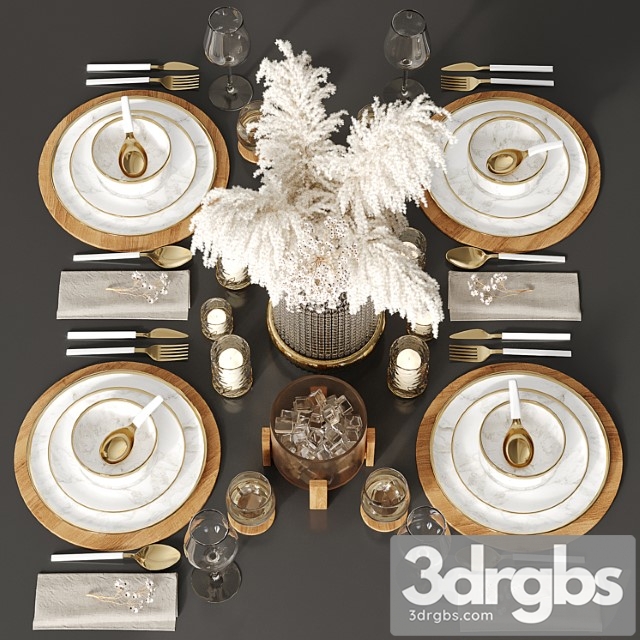 Table Set 01 17 3dsmax Download - thumbnail 1