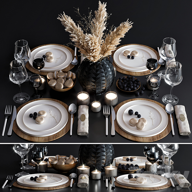 table set 01 3DS Max - thumbnail 1