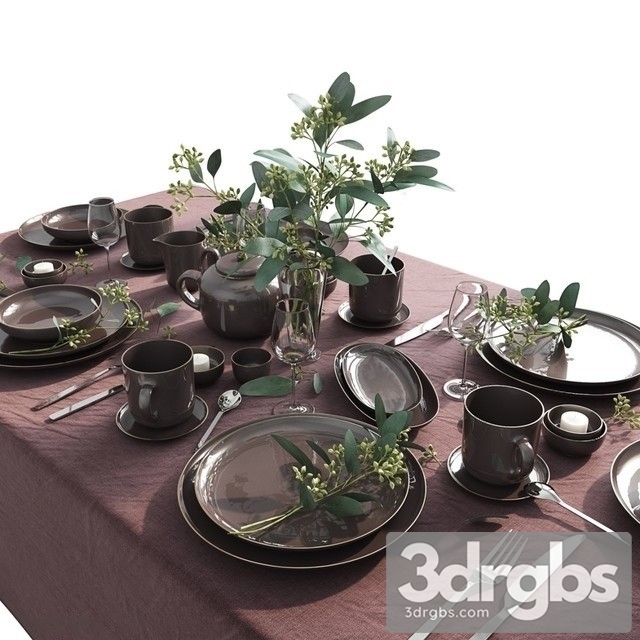 Table Set 02 3dsmax Download - thumbnail 1