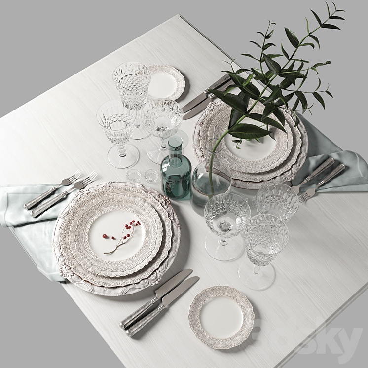 Table setting 002 3DS Max - thumbnail 1