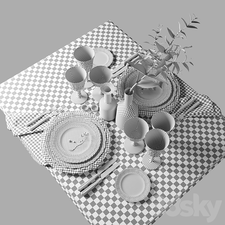 Table setting 002 3DS Max - thumbnail 2