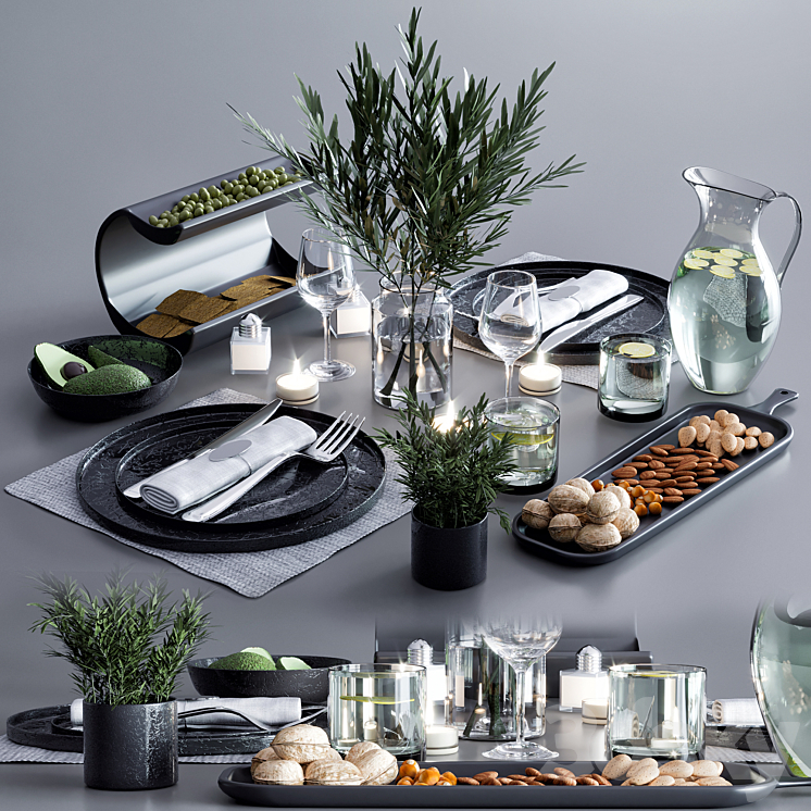 table setting 02 3DS Max Model - thumbnail 1