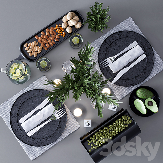 table setting 02 3DS Max Model - thumbnail 3