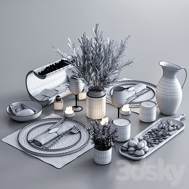 table setting 02 3DS Max Model - thumbnail 4