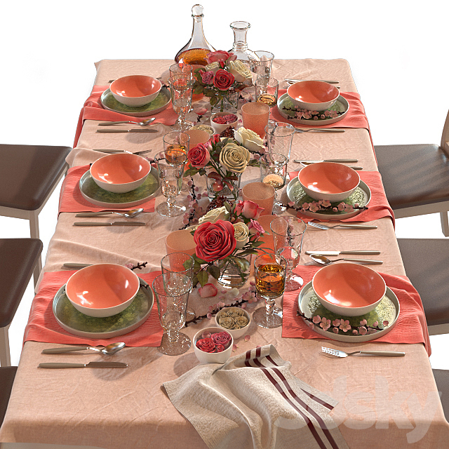 Table setting 02 3DSMax File - thumbnail 1