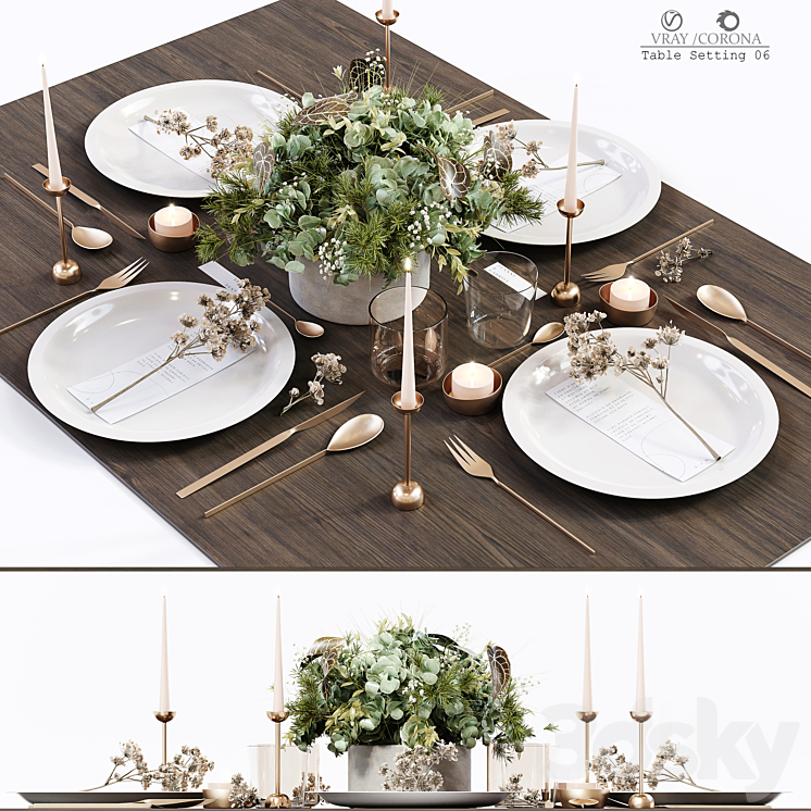 Table Setting 06 3DS Max Model - thumbnail 1