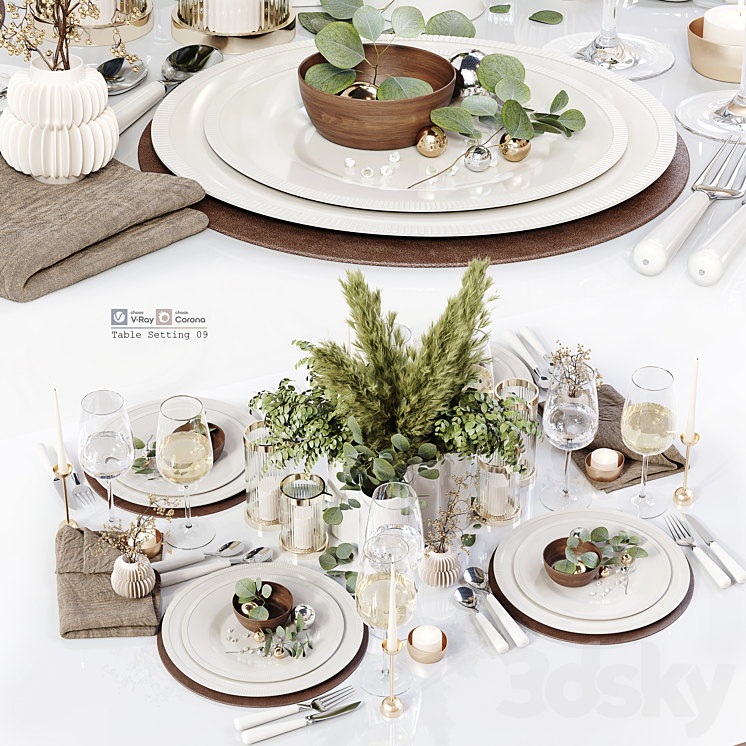 Table Setting 09 3DS Max Model - thumbnail 1