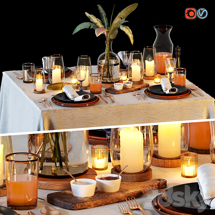 Table setting 1 3DS Max - thumbnail 1