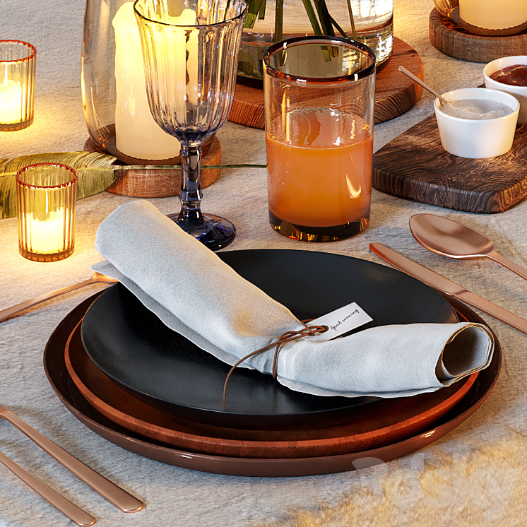 Table setting 1 3DS Max - thumbnail 2