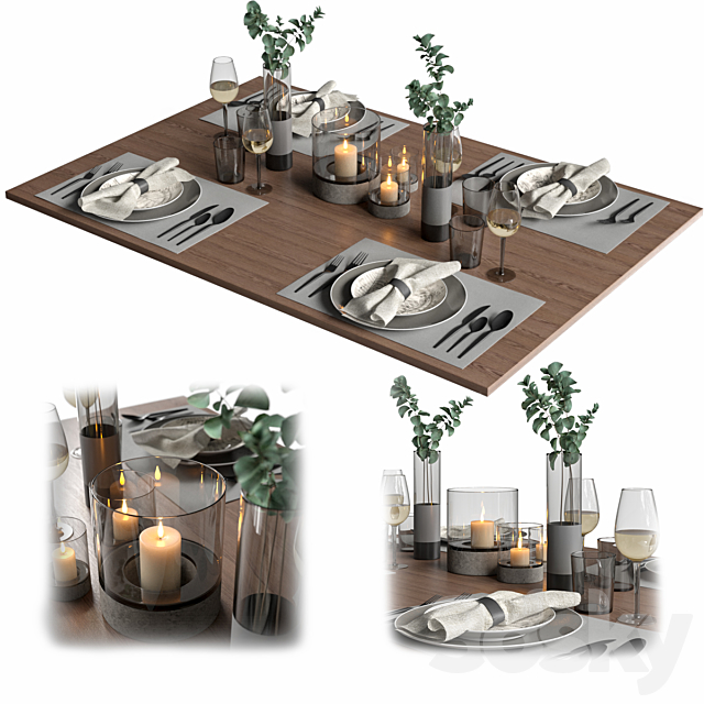 Table setting 1 3DS Max Model - thumbnail 3