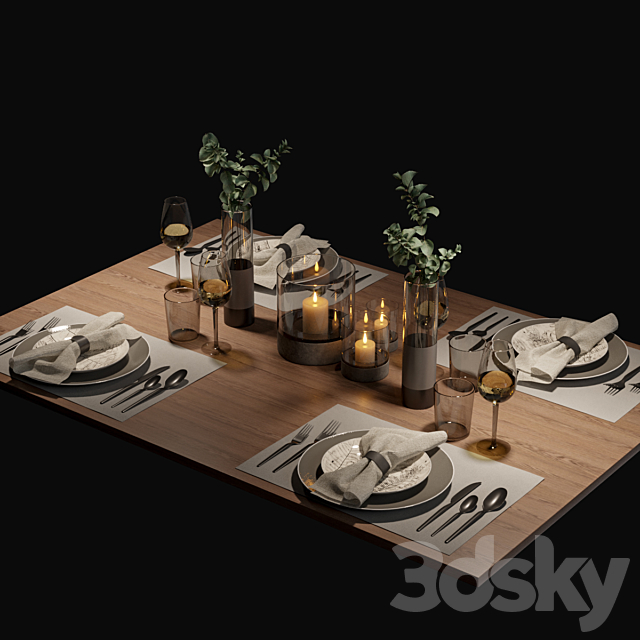 Table setting 1 3DS Max Model - thumbnail 4