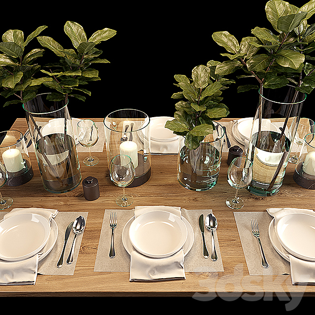 Table setting 1 3DS Max Model - thumbnail 3