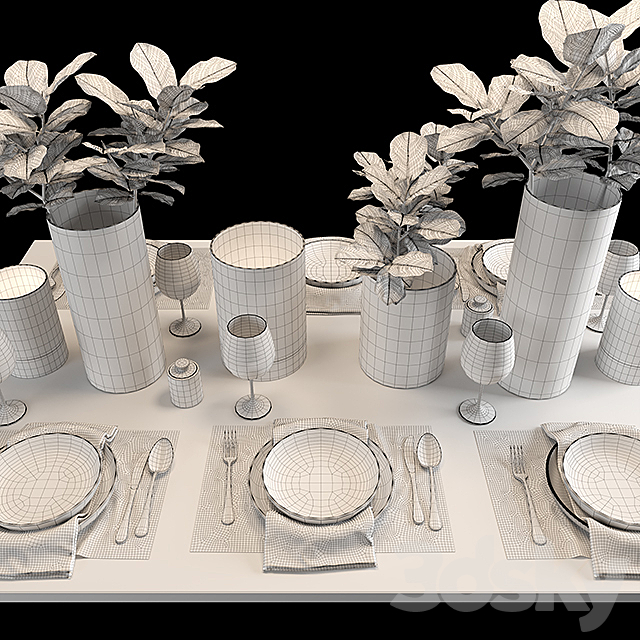 Table setting 1 3DS Max Model - thumbnail 4