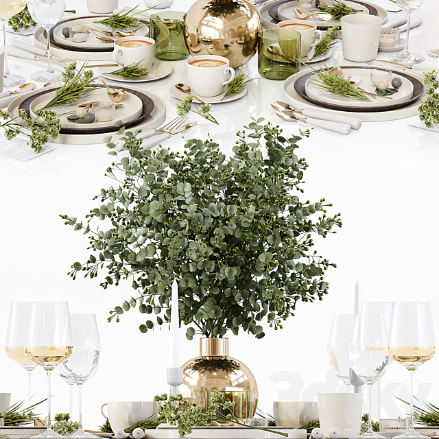 Table Setting 12 3DS Max Model - thumbnail 3