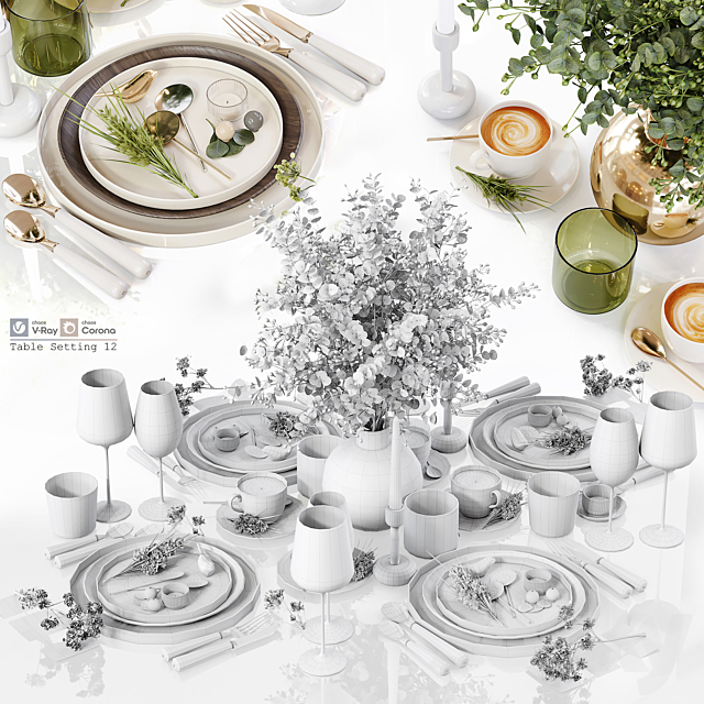 Table Setting 12 3DS Max Model - thumbnail 7