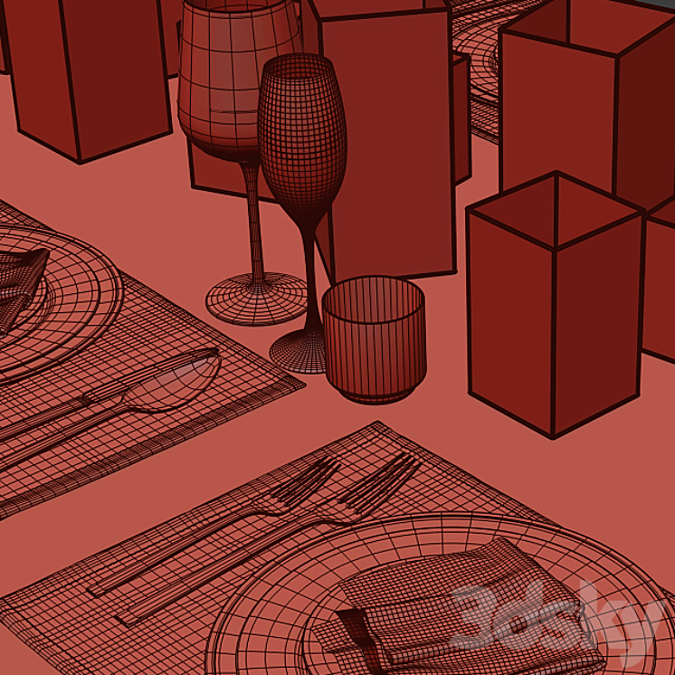 Table setting 13 3DS Max - thumbnail 2