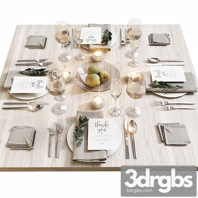 Table setting 16 3dsmax Download - thumbnail 1