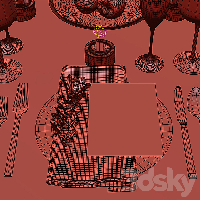 Table setting 16 3DSMax File - thumbnail 3