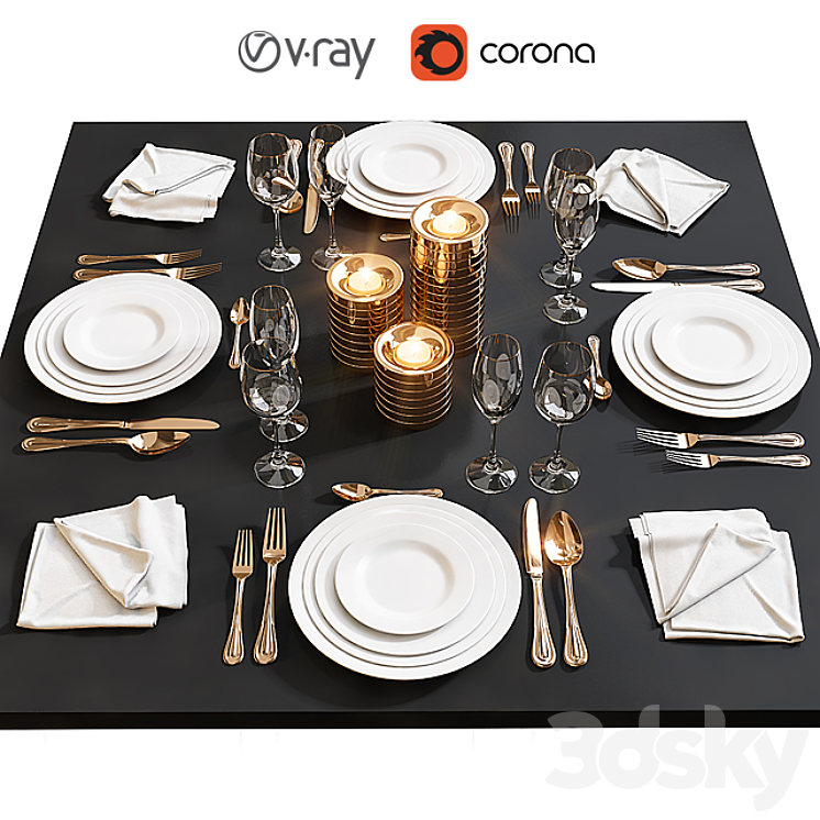 Table setting 17 3DS Max - thumbnail 1