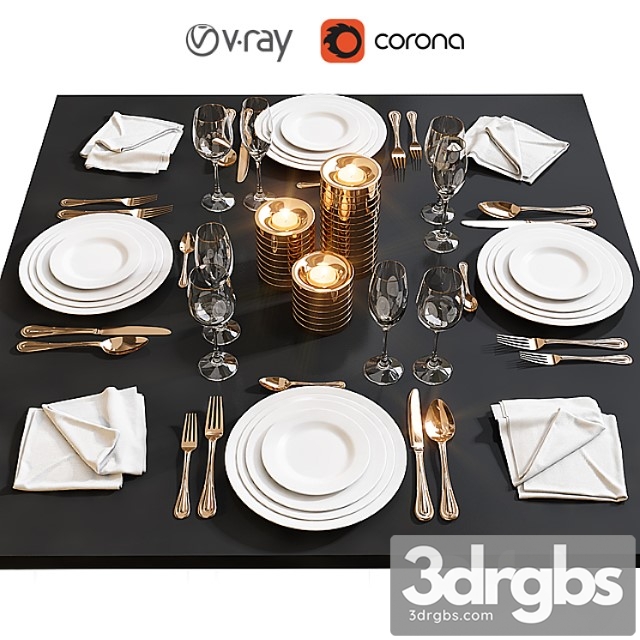 Table setting 17 5 3dsmax Download - thumbnail 1