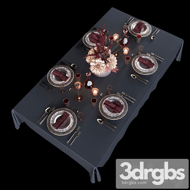 Table setting 2 2 3dsmax Download - thumbnail 1