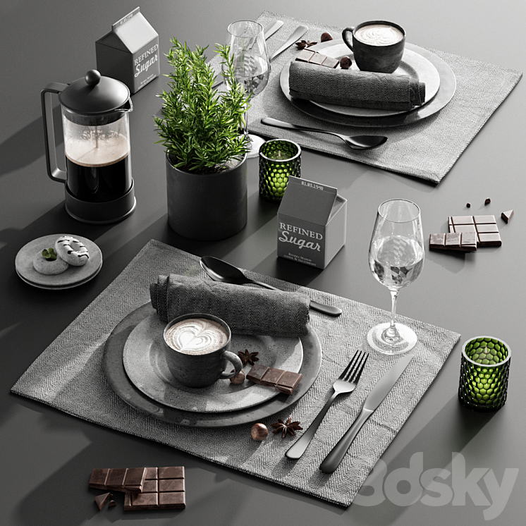 Table setting 2 3DS Max Model - thumbnail 1