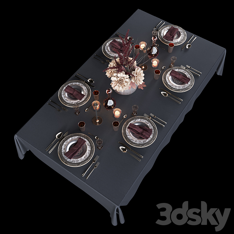 Table setting 2 3DS Max - thumbnail 1