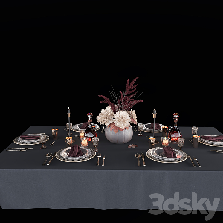 Table setting 2 3DS Max - thumbnail 2