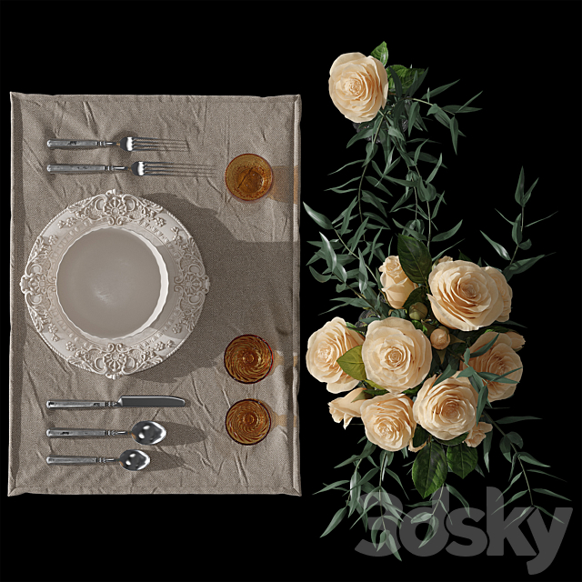 Table setting 2 3DSMax File - thumbnail 2