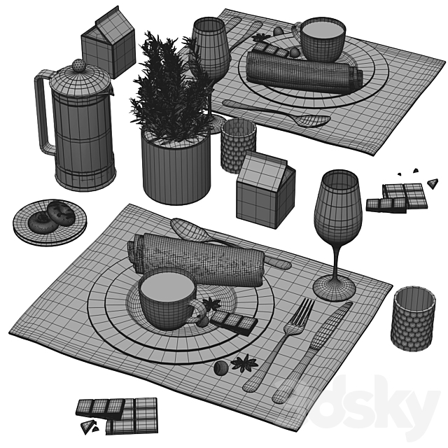 Table setting 2 3DSMax File - thumbnail 5