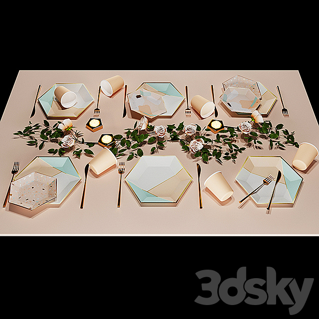 Table setting 2 3DSMax File - thumbnail 1