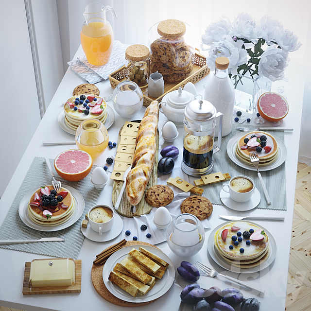 Table setting 21. Breakfast -1 3DSMax File - thumbnail 1